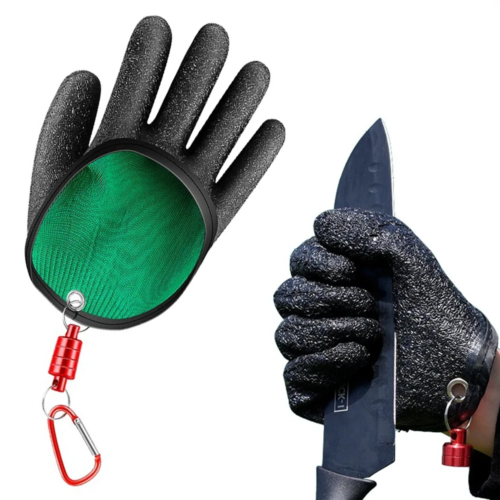 1/2 Pcs Fish Catch Gloves Fishing Glove With Magnet Hook Non-Slip Gloves Catching Fish Latex Hunting Gloves For Accessories