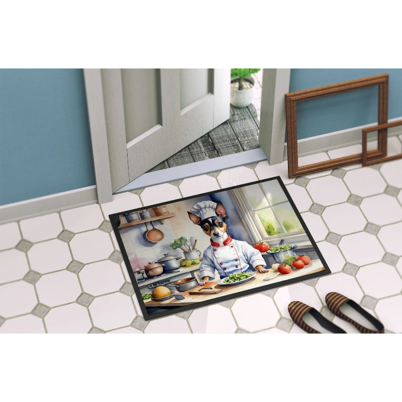 Keset Pintu Rat Terrier Baru Dalam Ruangan Luar Ruangan - Anti Selip Tahan Lama Mudah Dibersihkan Karpet Masuk yang Dapat Dicuci Hadiah Pindah Rumah & Pernikahan yang Sempurna