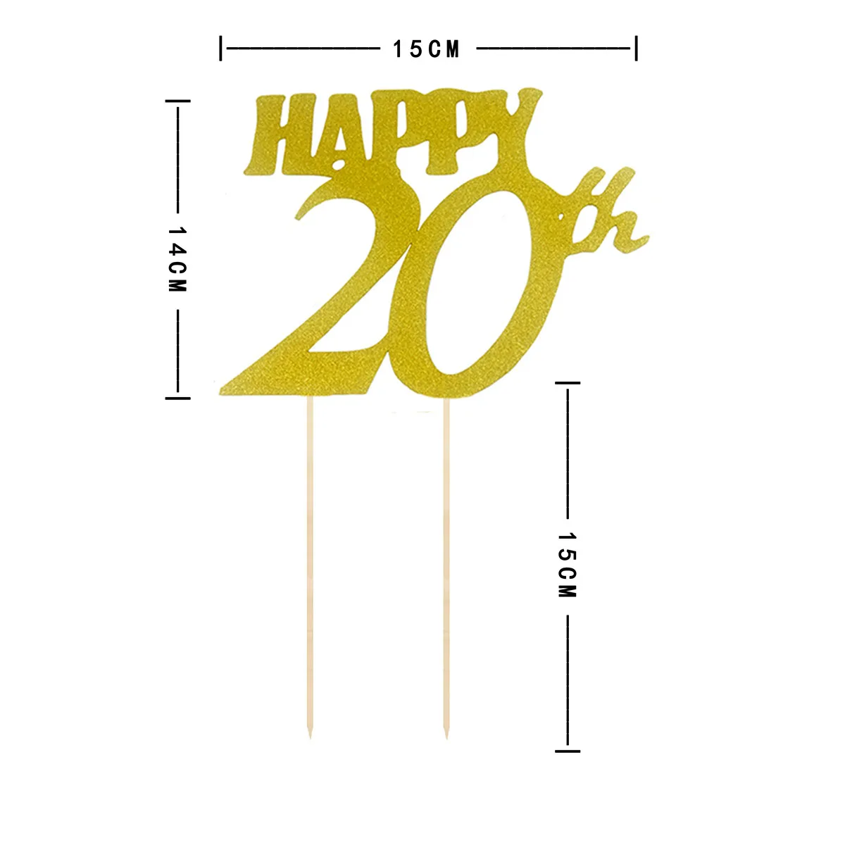 

12 Pcs Glitter Decorations Toppers 20th Birthday Cake Toppers Reusable Party Supplies Cupcake Picks