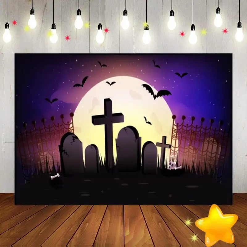

Halloween Background Baby Shower Skull Photography Backdrops Bloodstain Photo Ancient Trees Custom Birthday Backdrop Decoration
