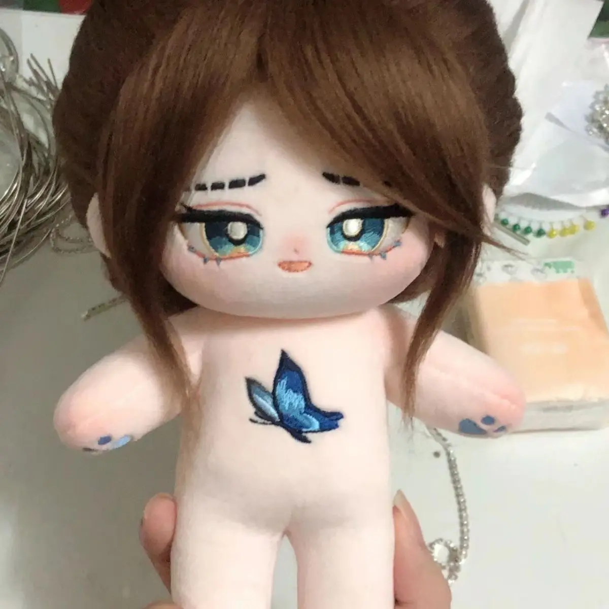 Anime Identity V Emily Dyer Doctor Cosplay Plush 20cm Cotton Doll Cartoon Dolls Maumet Puppet Toys Naked Baby Xmas Gift