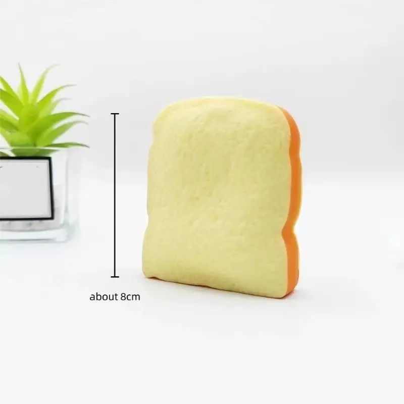 Simulated Toast Non-Bounce Squeeze Toy 1Pcs Finger Suction Food Shaped Stress Ball for Office Desk Decor & Stress Relief