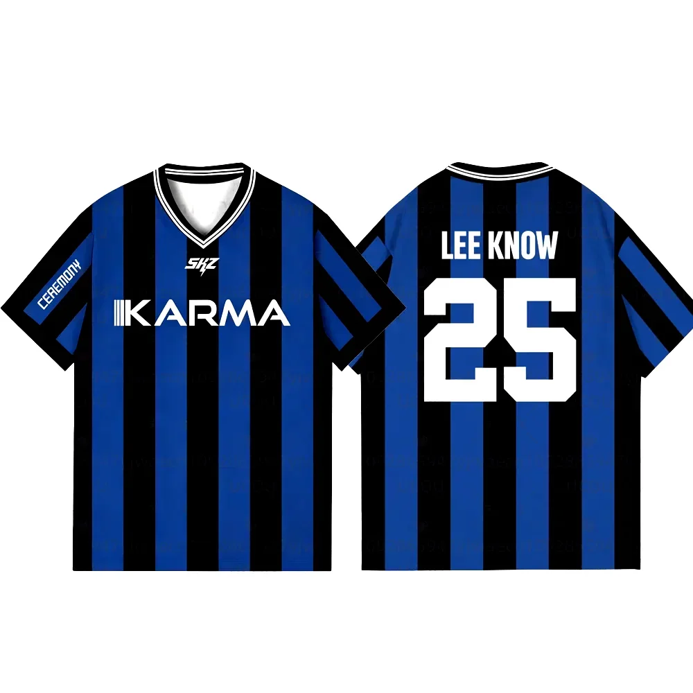 2026 Fan-Support-Bekleidung: Street-Style, locker geschnittenes Kurzarm-T-Shirt (getragen von Felix, Bang Chan und Hyunjin) – Detail 9