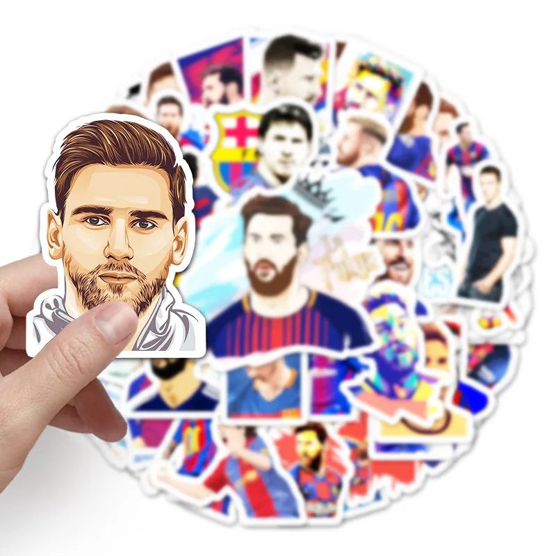 51PCS Cartoon Football Star Personalized Graffiti Creative Sticker Desk  Refrigerator Computer  Skateboard Waterproof Decoration