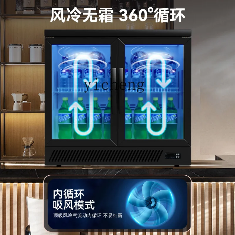 ZK Bar Desktop Beer Cabinet Commercial Refrigerated Three Sliding Door Beverage Display Freezer Bar Refrigerator