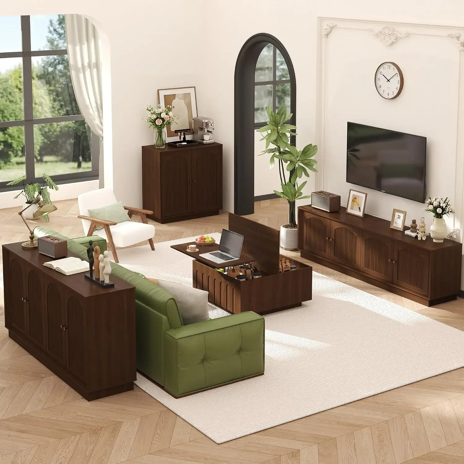Compact Classic Adjustable Luxury Coffee Table Artistic Spacious Reliable Metal Sleek Coffee Table Salon Tisch Room Furniture