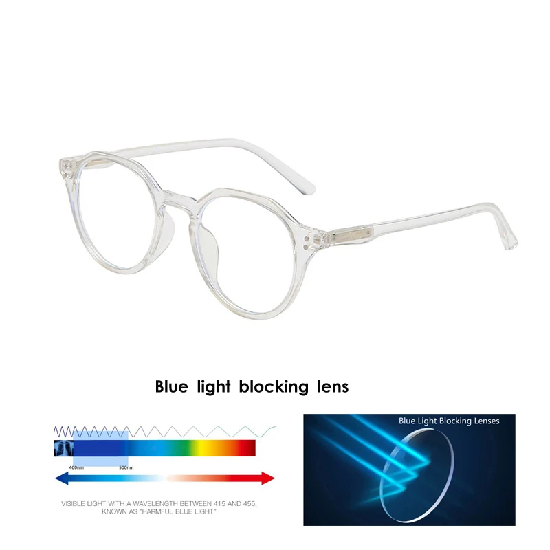 VCKA Anti-Blue Photochromic Myopia Glasses Women Men TR90 Frames Custom Prescription Computer Eyewear   -0.5 TO -10