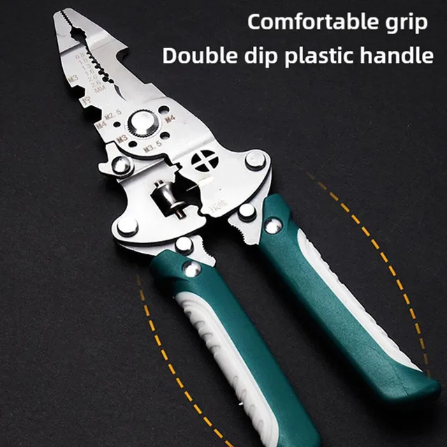 18 In1 Foldable Wire Stripper Multifunctional Plier With Crimper Cutter Shearing Screw Gripping For Electric Cable Portable Tool 6