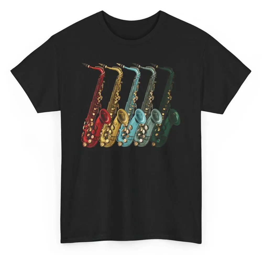 Vintage Saxophone T-shirt - Music Saxophone Player Graphic Tee  Tees High Quality 100%Cotton Short Sleeve