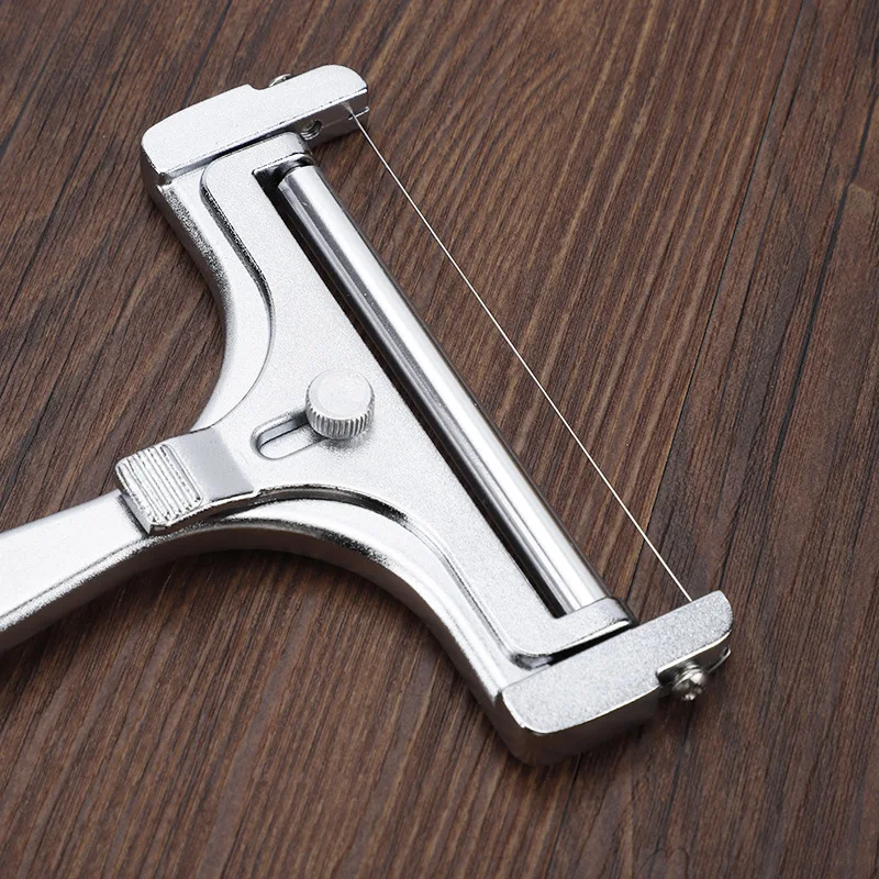 1pc Stainless Steel Wire Cheese Slicer, Adjustable Thickness Cheese Cutter For Soft, Semi-Hard Cheeses Kitchen Cooking Tool