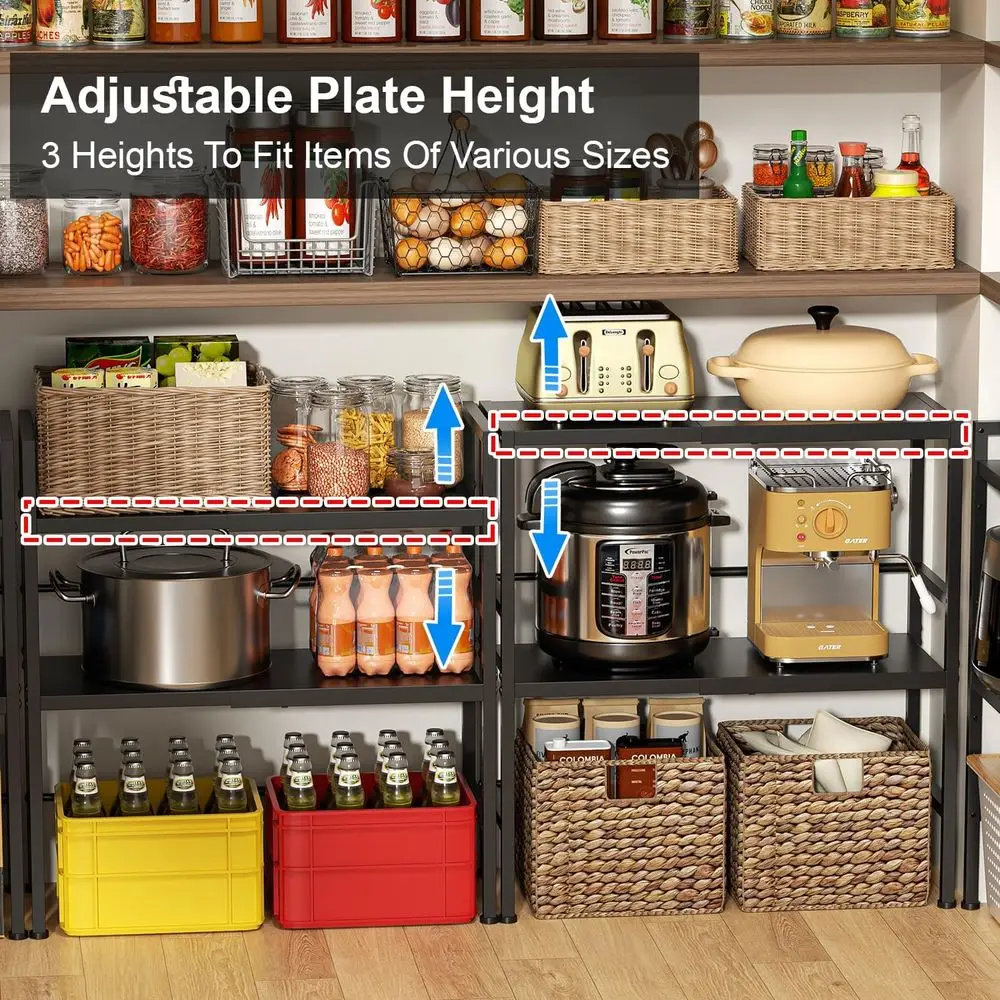 رف رف معدني عالي التحمل قابل للتعديل من طبقتين للمطبخ والمخزن والمرآب والغسيل - يحمل 300 رطلاً