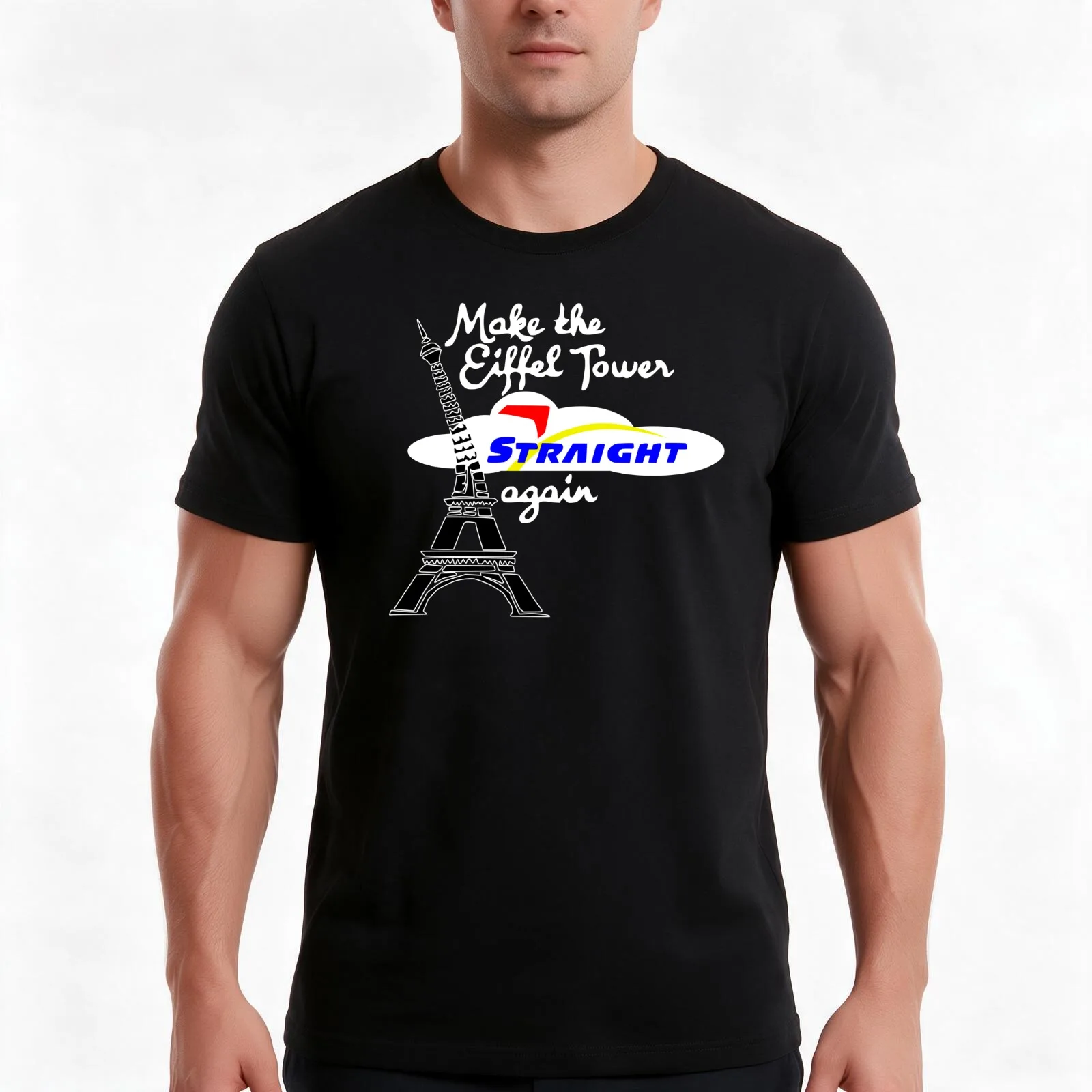 Epcot Make Eiffel Tower Straight Again T-Shirt Summer Casual Cotton Tee Oversized Streetwear Tops Vintage Graphic Print