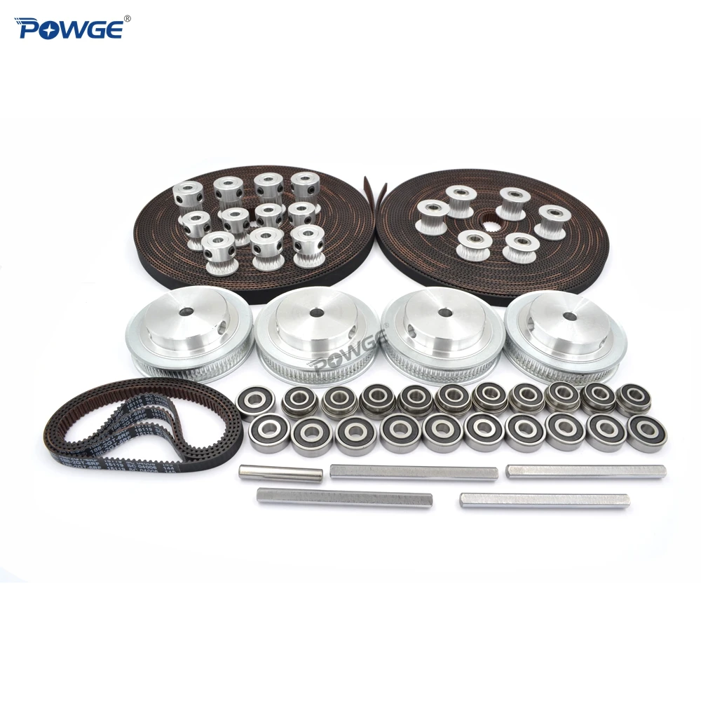 POWGE VORON 2.4 Set GT2 LL-2GT Open Timing Belt 2GT 16T 80T 20T Tooth Pulley 188-2GT Shaft Bearing 625 F695 2RS Motion Parts