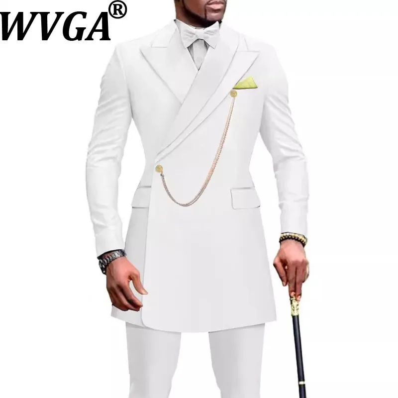 

Мужской модный приталенный пиджак WVGA для весны и осени, повседневные прямые брюки, элитный комплект из двух предметов, модель W19969