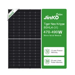 Jinko Modules 475W 480W 485W 490W 495W 500W Monocrystalline Original Solar Panel N-Type 120 Half Cells Monofacial PV Module