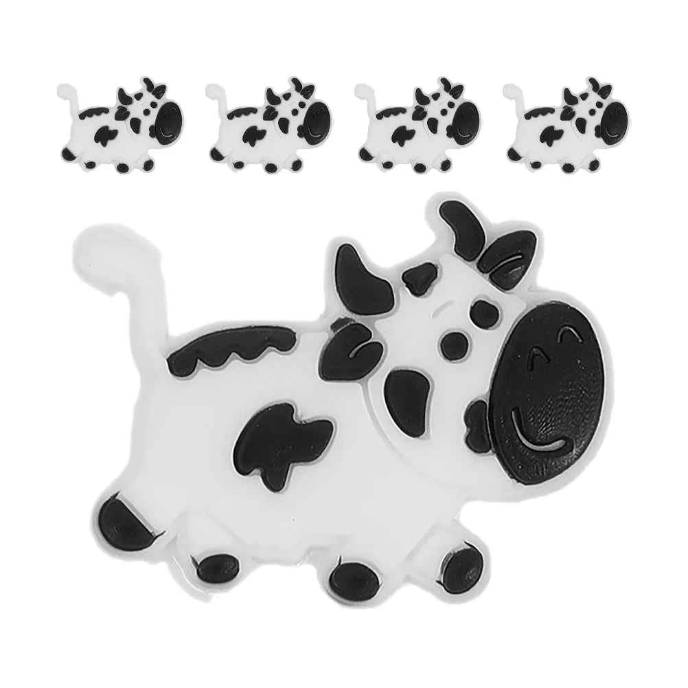 

5pcs Tennis Racket Vibration Dampener Shock Absorber Animal Shape Creative Design Fun Accessories Cow Theme Silicone Pad