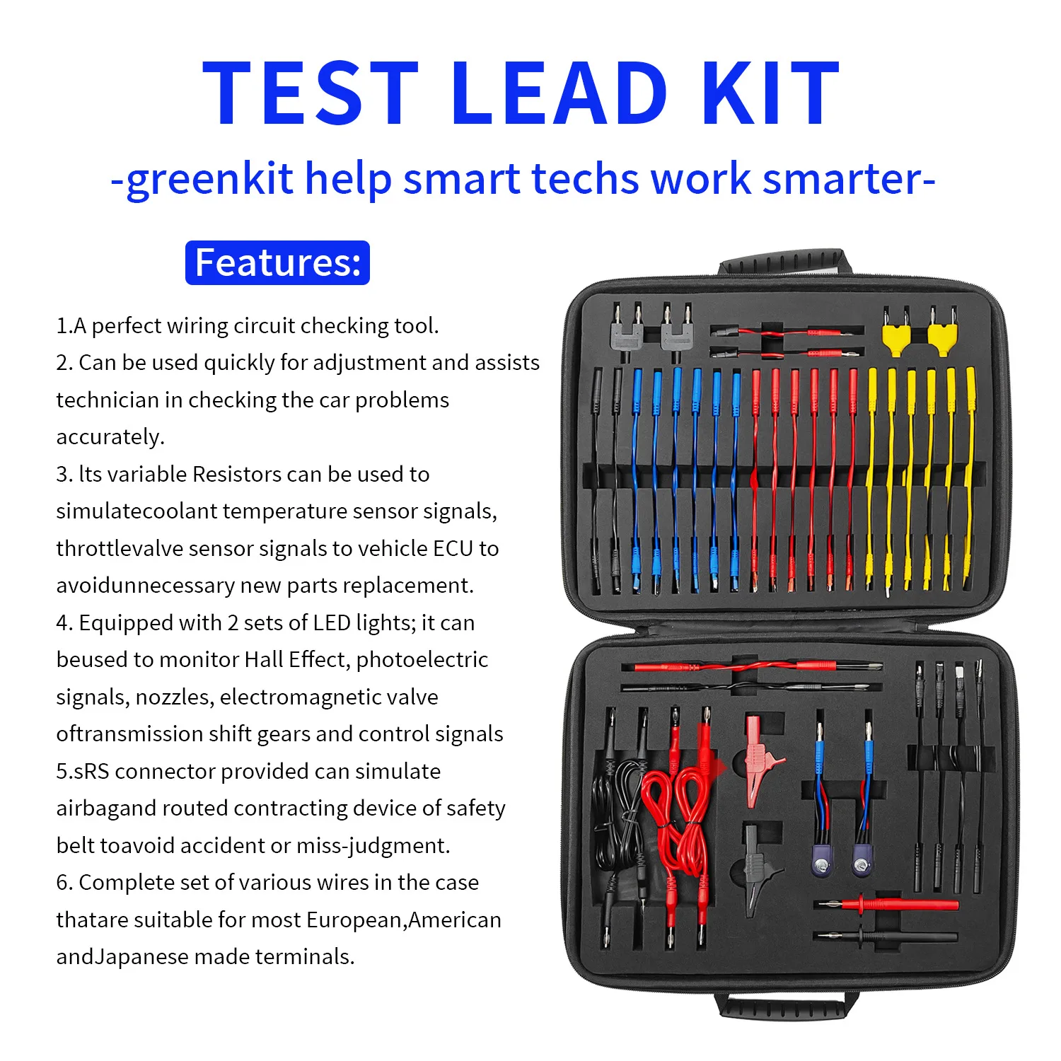 Automobile Wiring Harness Circuit Maintenance Airbag Detection Joint Terminal Test Probe Multimeter Jumper