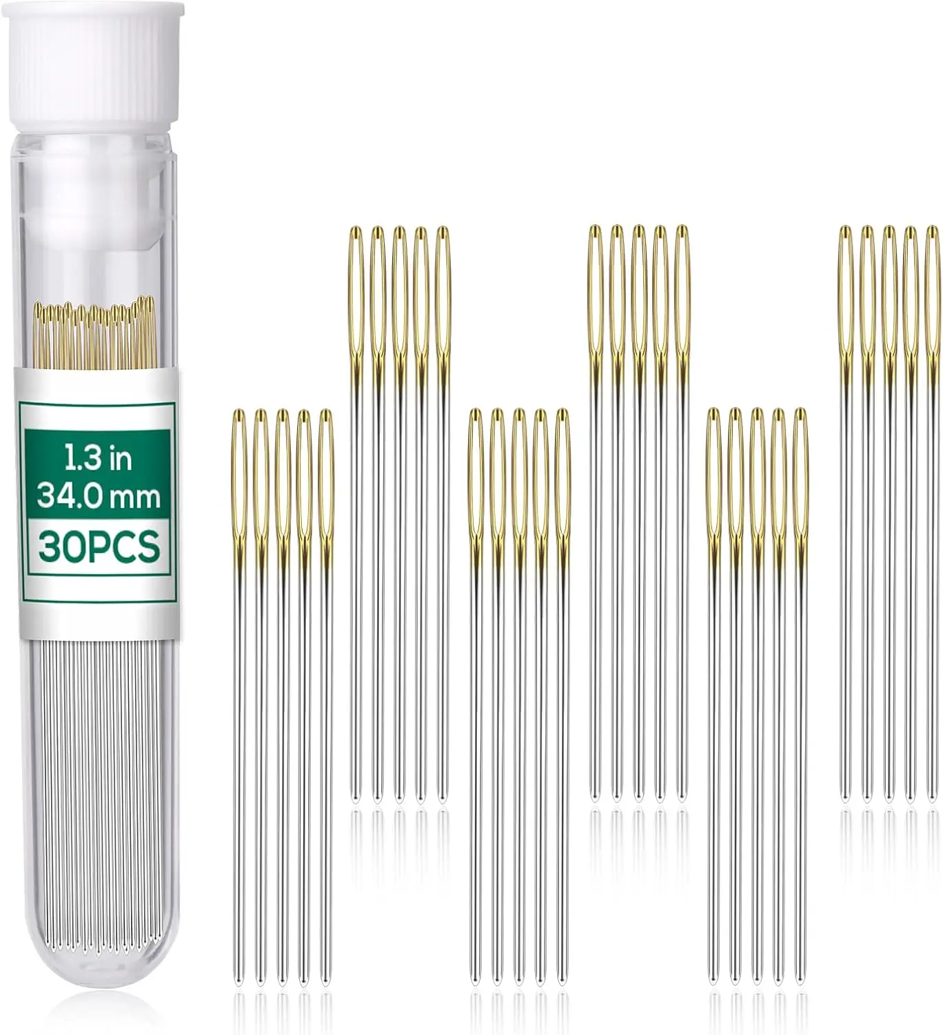 

30 шт. иглы для вышивки крестом из нержавеющей стали, большой глаз, ручное шитье, тупые иглы с коробкой для вышивания крестиком, шитье