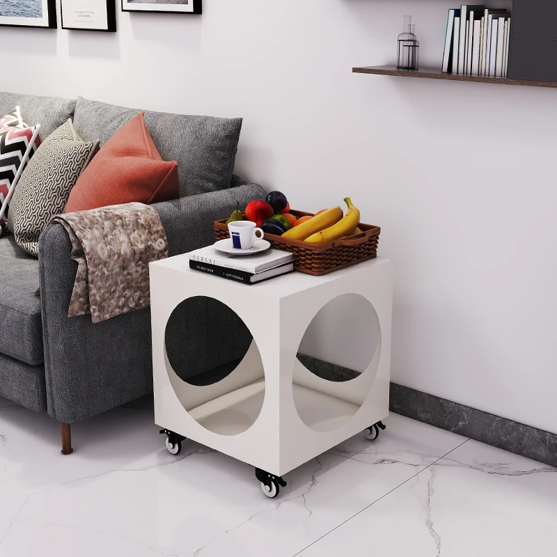 

Wheels Side Coffee Table Small Balcony Nordic Corner Tea Cat House Bedside Table Mobile Tavolo Soggiorno Living Room Furniture