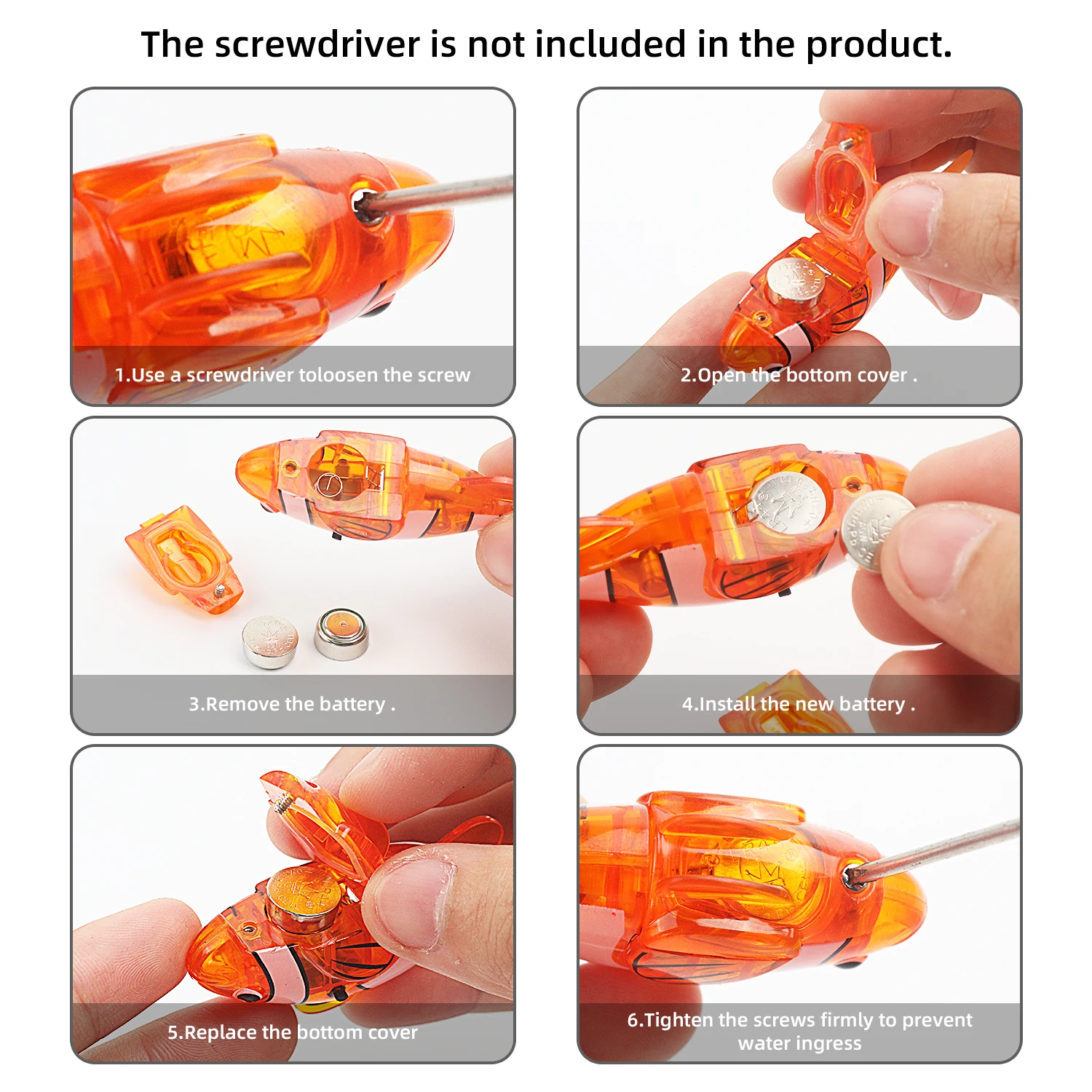 Electric swimming fish, pet fish, simulation, light sensing, clownfish, bath and water play toy