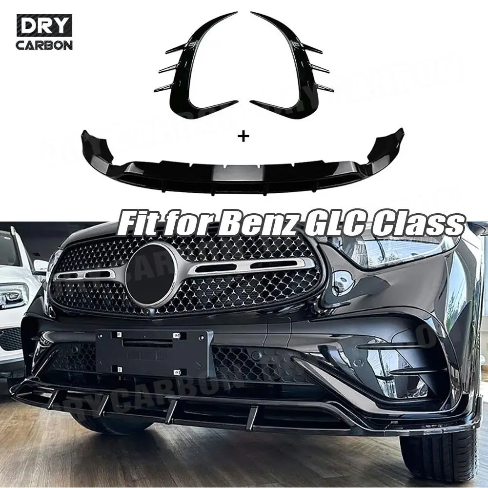 

For Mercedes Benz GLC Class X254 GLC 260 300 Sport 2023+ Car Front Lip Chin Rear Bumper Side Air Vent Trims Spoiler Accessories