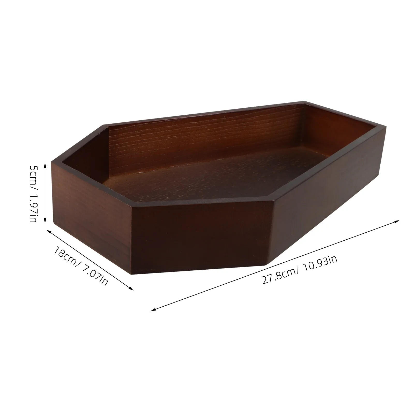 Gothic Coffin Wooden Tray 11x7 Inch for Halloween Candy, Keys, Coins – Decorative Serving & Party Decor