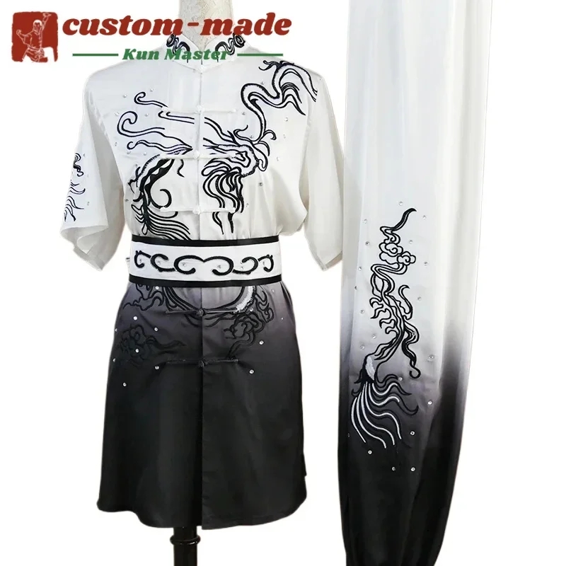 

Kung Fu Clothing Southern Fist Short Sleeve Long Fist Martial Arts Clothes Tai Chi Embroidered Dragon Competition Performance