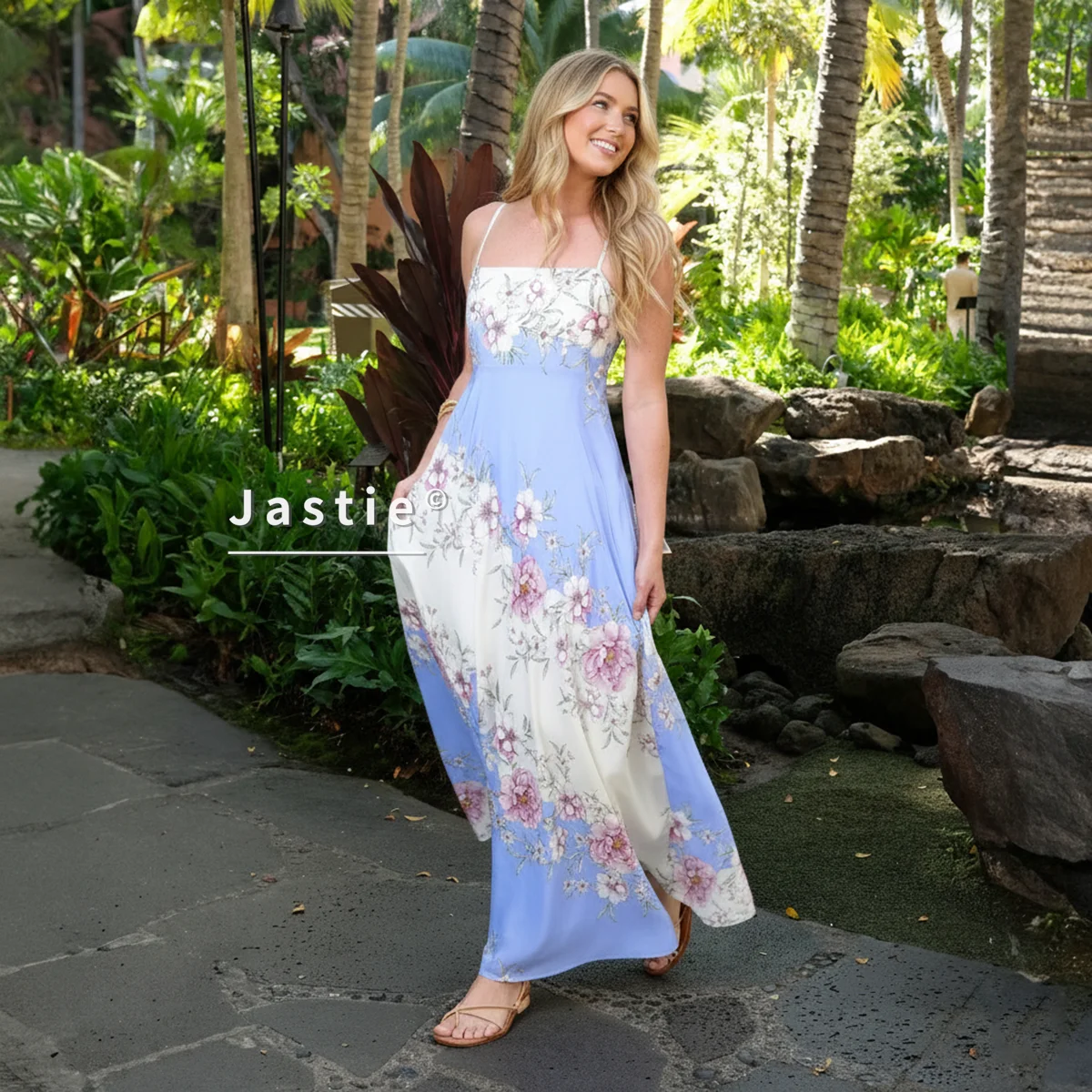 

Женское платье миди в богемном стиле с принтом на тонких бретельках без рукавов, бюстье с лифом, струящееся платье трапециевидной формы, летний пляжный сарафан