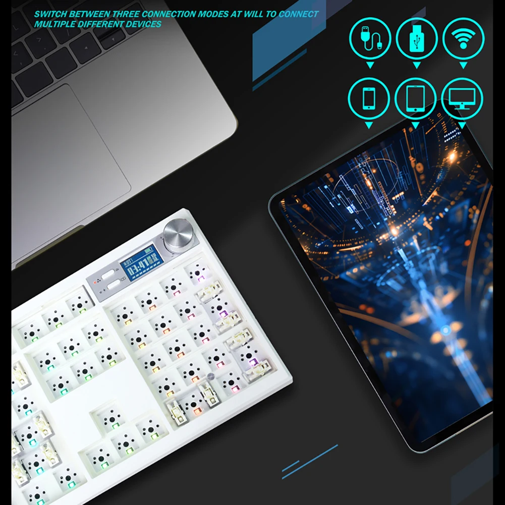 GMK67 75% Mechanical Keyboard Kit Gasket Mount BT5.0/2.4G Wireless/Wired Wireless Mechanical Keyboard Customizable Keyboards Kit