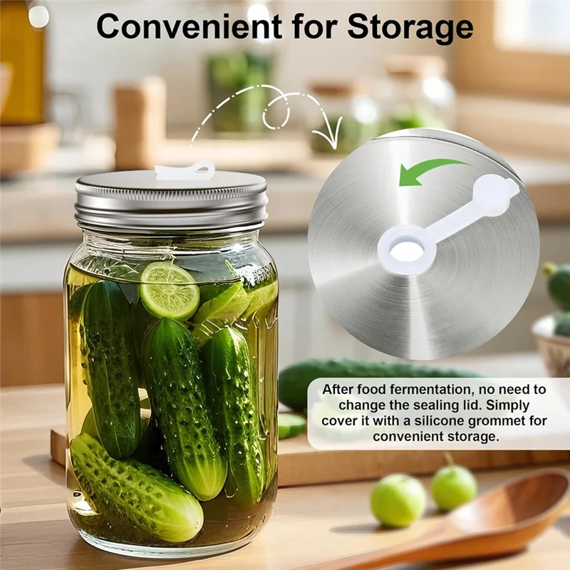 A04G-Fermentation Kit For Wide Mouth Mason Fermentation Jar,Pickling/Sauerkraut Kit For Mouth Mason Ja(Jars Not Included)