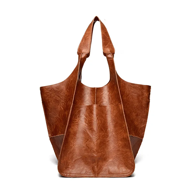 

Large capacity women's bag 2025 new casual soft leather women's shoulder bag handbag commuting wing bag