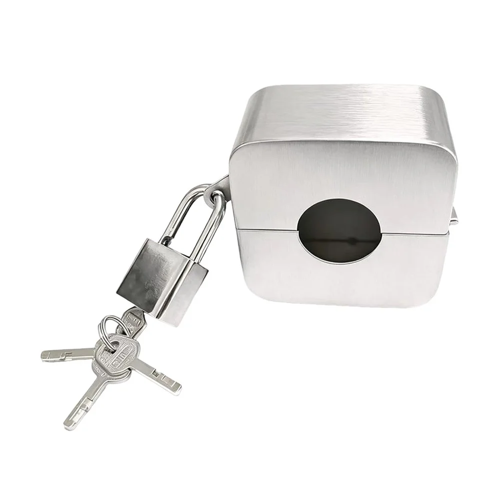 Stainless Steel Faucet Lock Cover Compatible with Common Outdoor Faucet Sizes to Prevent Unauthorized Activation