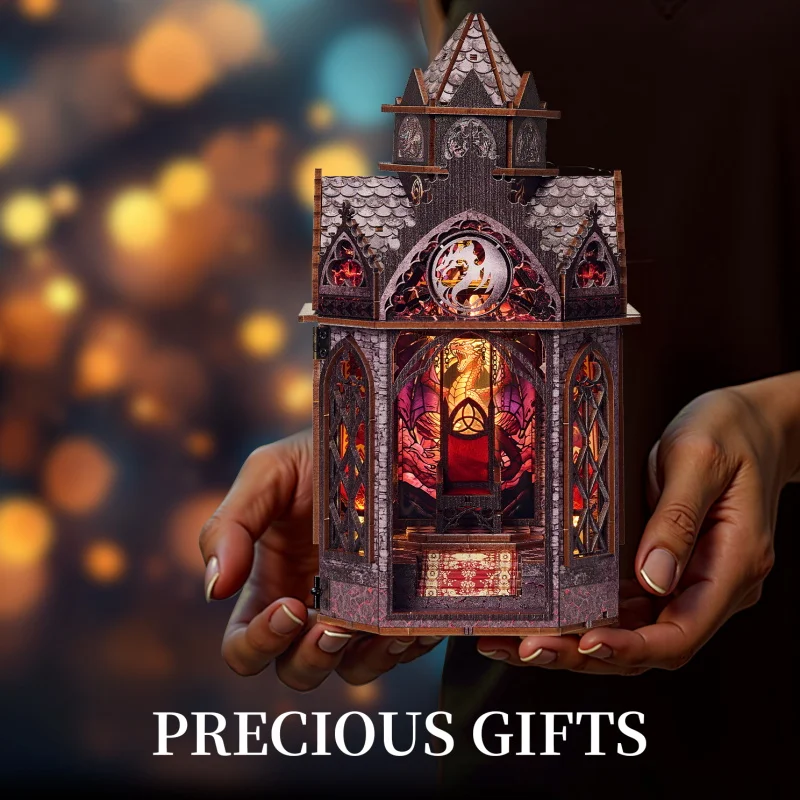 고딕 건축 용의 둥지 타워 드래곤 성 3D 입체 조립 책 스탠딩 미니어처 소년 선물