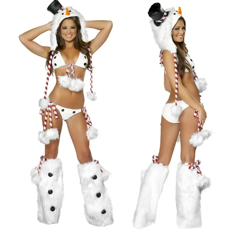 

Adult Xmas Party Sexy Snow White Penguin Outfit Full Set Cosplay Costume Christmas Miss Snowman Fancy Dress