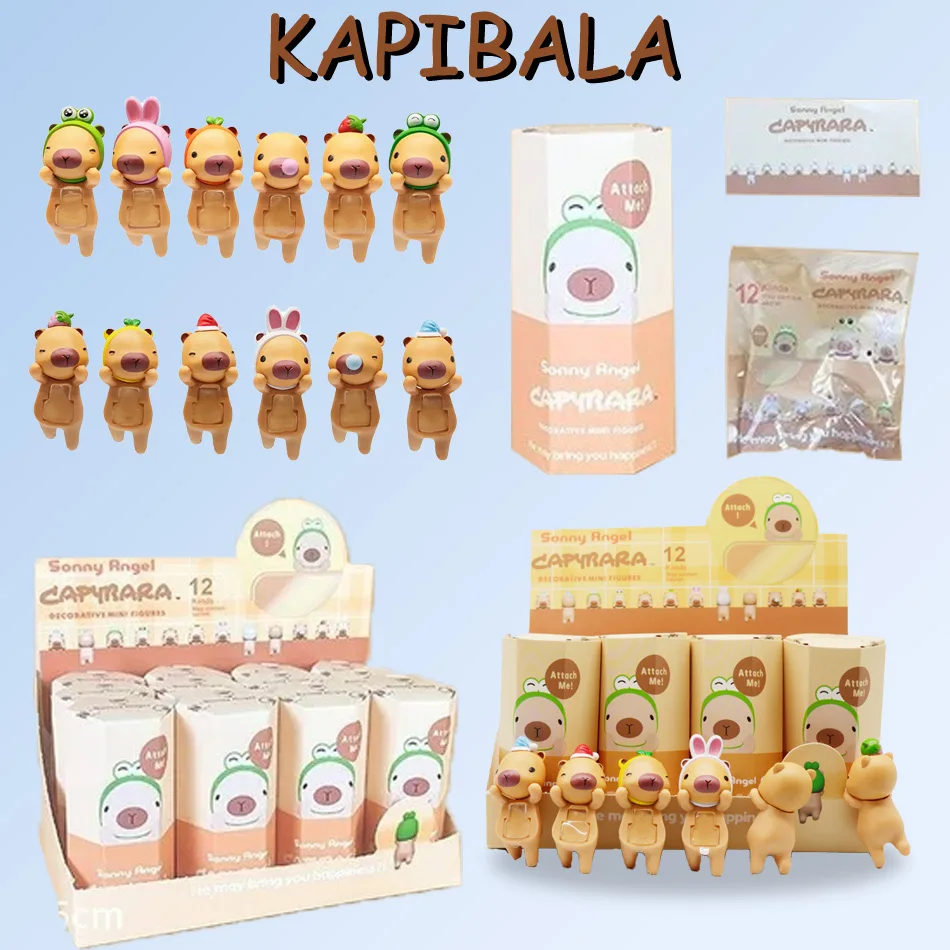 Cartoon Blind Box Capybara Series Hippers Harvest Kawaii Hippie Doll Trendy Car Mobile Phone Ornaments Dumplings Kids Toy Gift