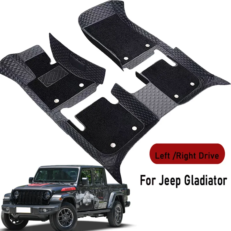 Car Floor Mats for Jeep Gladiator 2022 Customauto Foot Pads Automobile Carpet Cover Interior Accessories