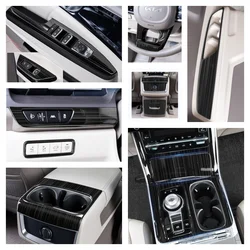 For KIA Carnival KA4 2021 2022 Accessories LHD Transmission Shift Stalls Gear Frame Cover Trim  AC Outlet Water Cup Holder Decor