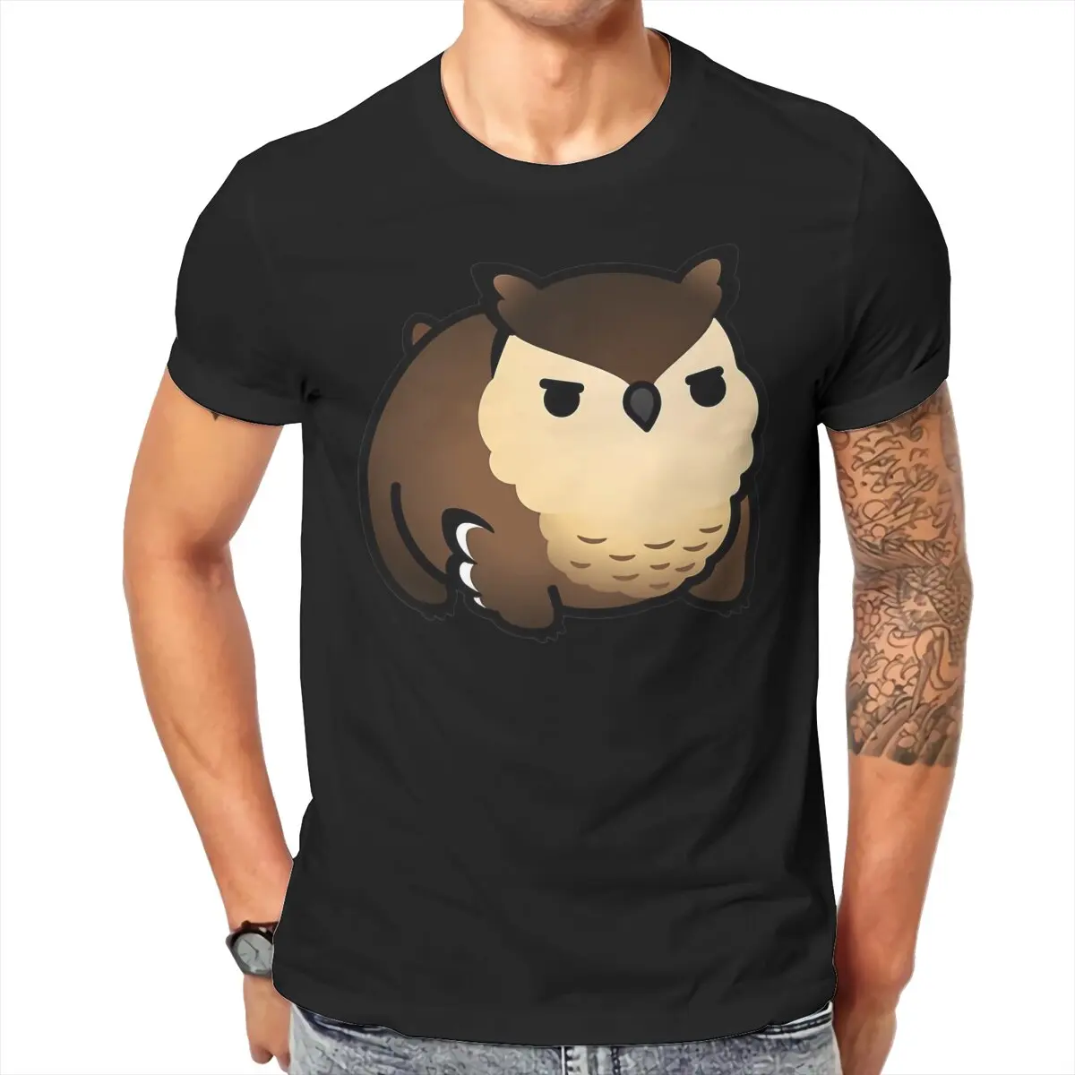 Men Chubby Owlbear T-Shirt Fashion Style  Hipster Ofertas O Neck Graphic Tshirt