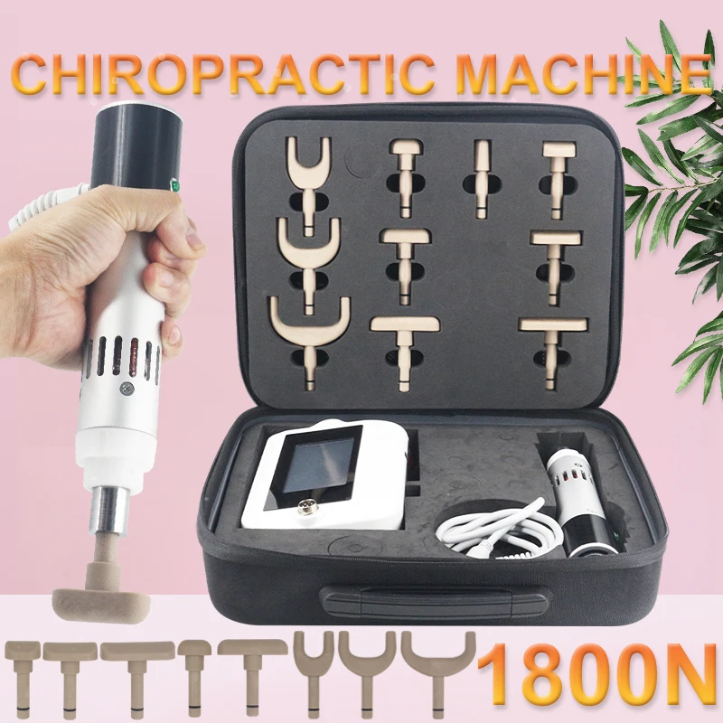 New Electric Correction Gun 1800N Chiropractic Adjusting Instrument Spine Adjustable Intensity Back Therapy Massager 8Languages