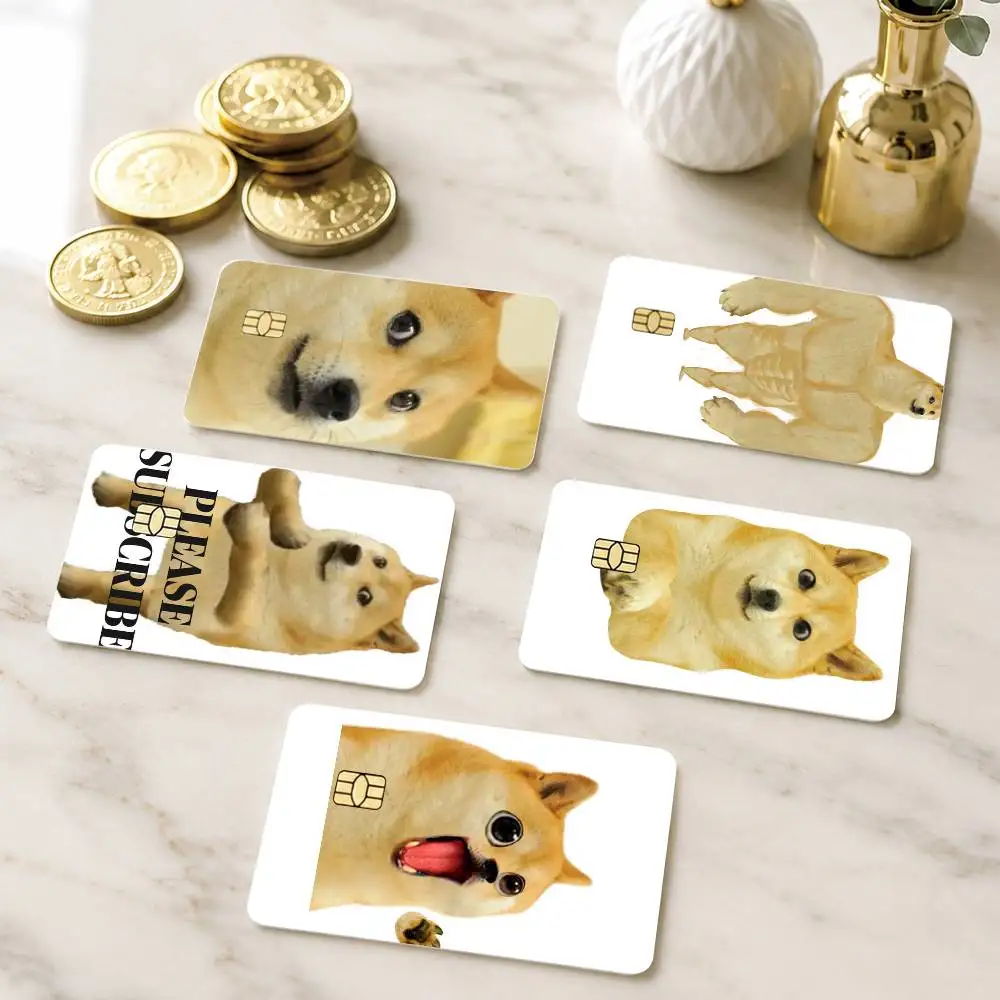 

F-Funny memes Doge Credit Card HD Stickers Game Card Decal Small Chip Waterproof Sticker Gift
