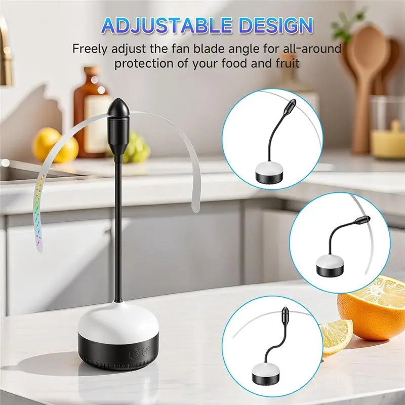 JHD 4Pcs Fly Winder For Tables, Warm White LED/Soft Leaves Rechargeable Fly Repellers Ideal For Kitchen Camping Patio