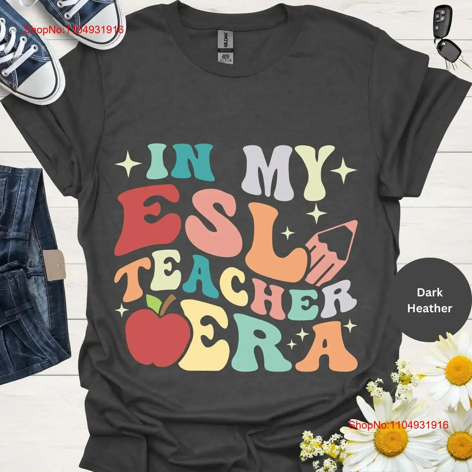 

In My ESL Teacher Era T Shirt English as a Second Language Teachers programs vintage Washed streetwear Slightly Versatile