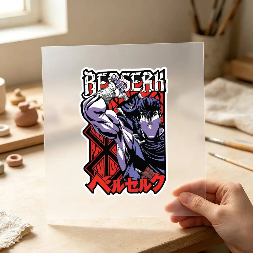Anime Berserk Guts Minimalist Waterproof Stickers For Decorating Car Windows Motorcycles And Computers.