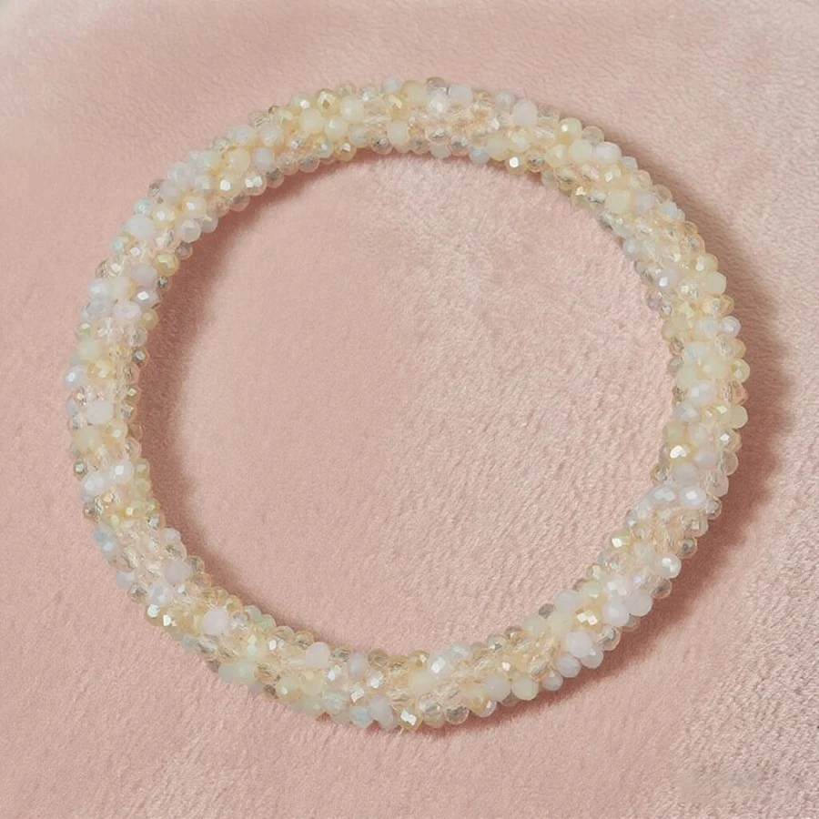 Exquisite Small Crystal Beads Woman Bracelet 5 Colors Elegant Bohemia Elastic Braslet Jewelry Vacation Party Female Hand Joias