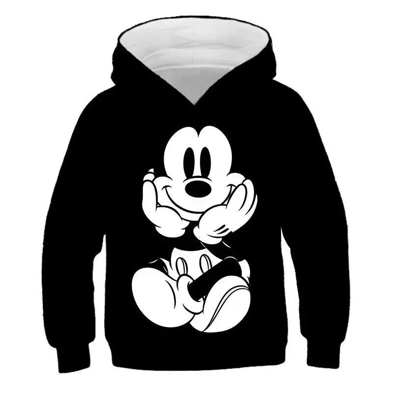 Disney Boys Girls Hoodies Mickey Mouse Children Pullover 3D Printed Menswear Cartoon Oversized Men Hoodies Fashion Menswear