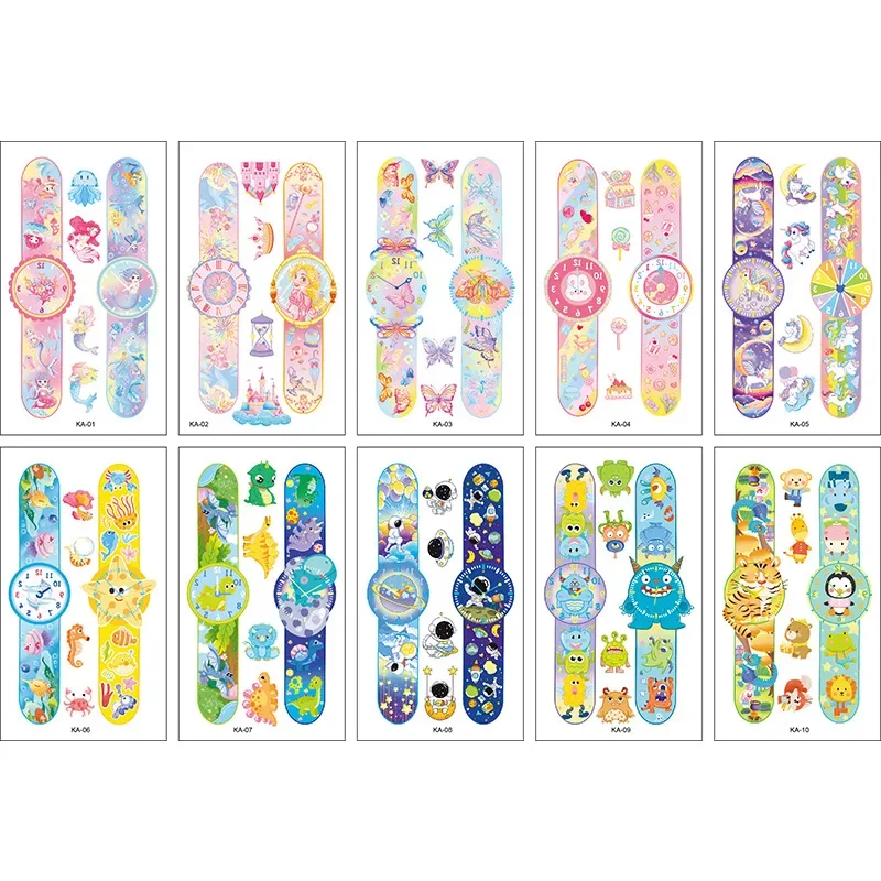 10Pc Children Watch Tattoo Stickers Kids Girls Boy Cute Creative Temporary Fake Tattoo Sticker Kids Party Water Transfer Tattoos