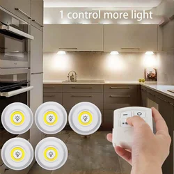 3W Dimmable COB Under Cabinet Light LED Night Light Closet Light Push Button Stair Light Kitchen Bathroom Light Remote Switch