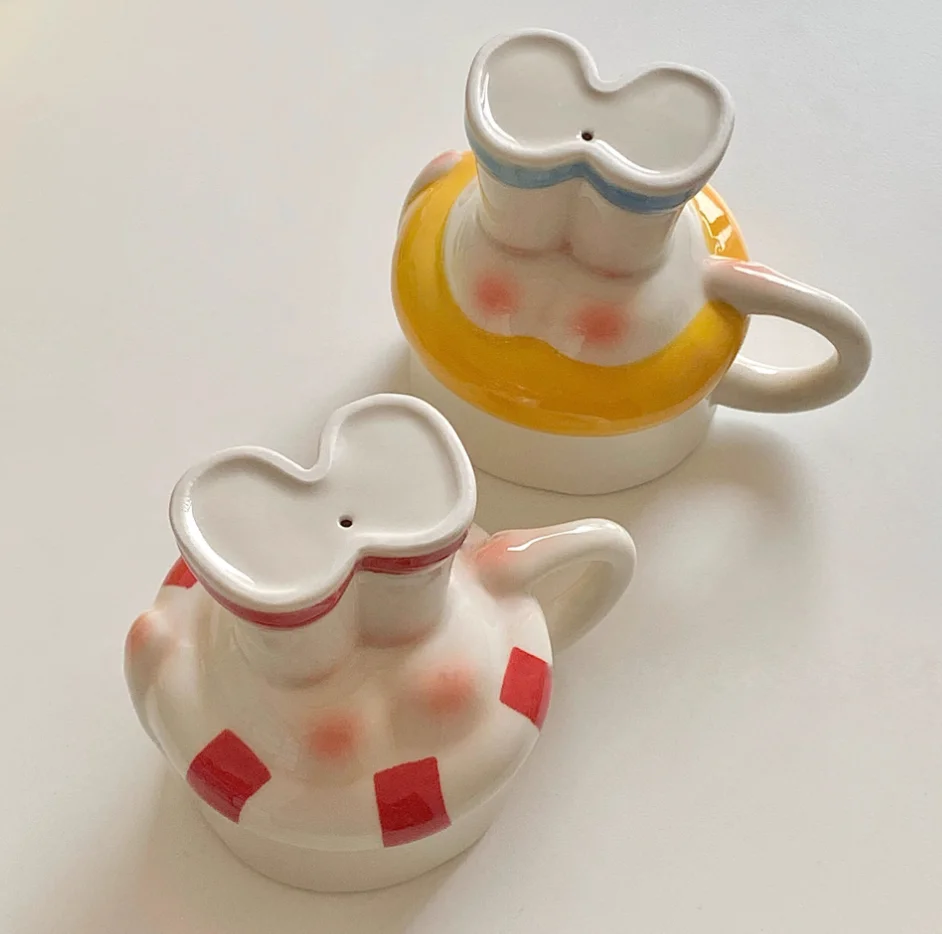 Cute Footed Ceramic Mug 345ml Cartoon Duck Coffee Cup with Handle Creative Swim Ring Design Milk Tea Cup Home Tabletop Decor