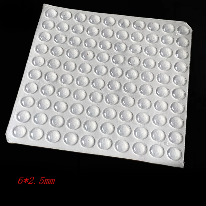 500PCS 6*2.5mm Self Adhesive Soft Black Clear Anti Slip Rounded Bumpers Silicone Rubber Feet Pads Sticky Silicone Shock Absorber