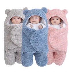 Baby Sleeping Bag Ultra-Soft Fluffy Fleece Newborn Cocoon Blanket Infant Boys Girls Clothes Sleeping Nursery Wrap Swaddle